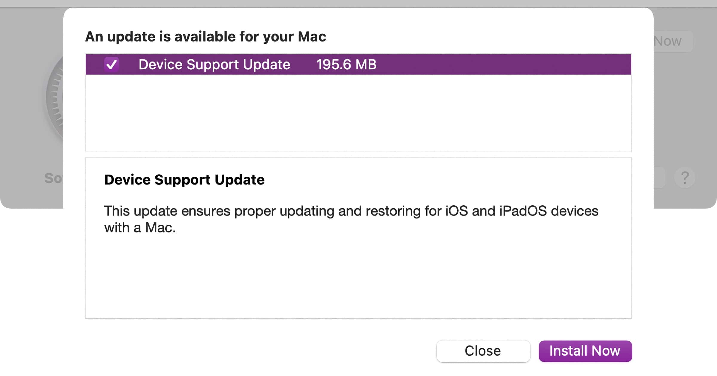 Mac Users Report Seeing a ‘Device Support Update’ Today