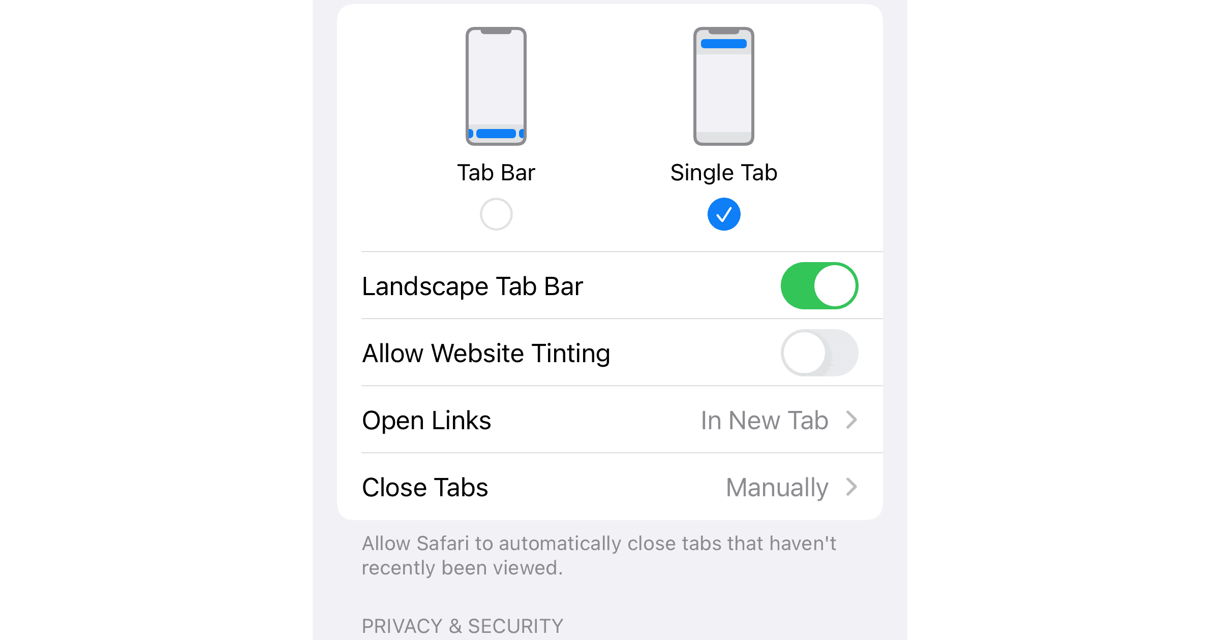 website tinting off Safari iOS 15