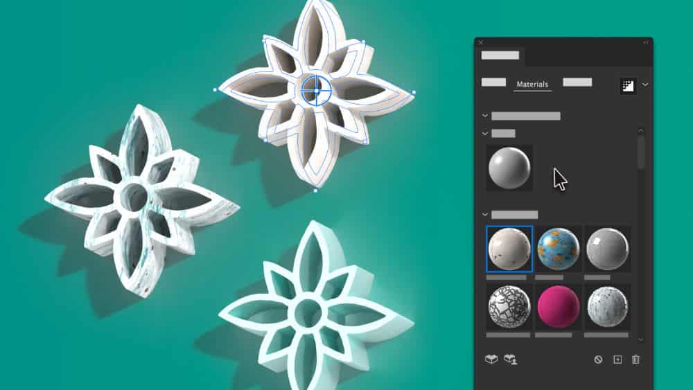 3D object interface in Adobe Illustrator