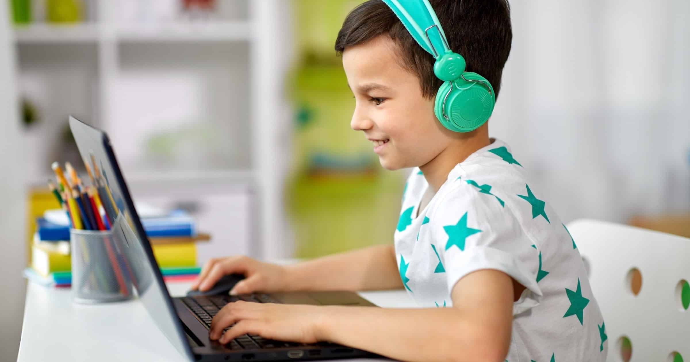 Boy using computer