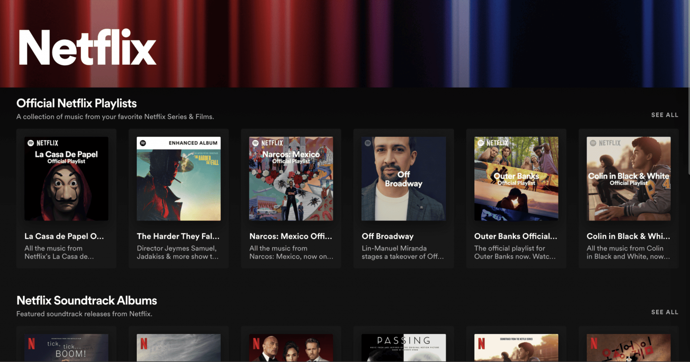Netflix on Spotify hub
