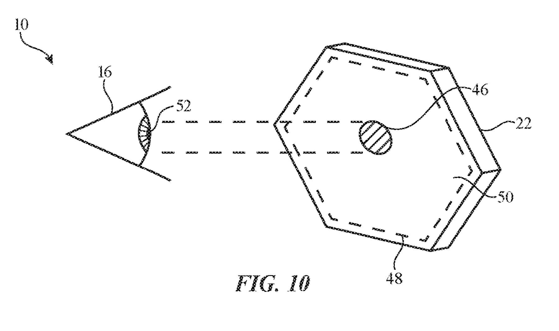 Apple Glass patent image showing how lenses could offer different vision correction to different areas of the lens