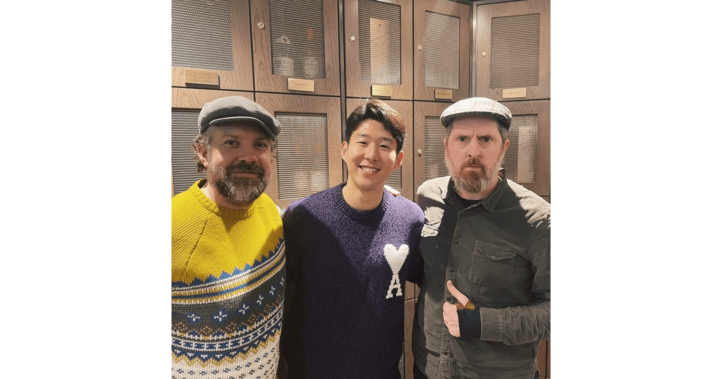 Son Heung-Min with Jason Sudeikis and Brend Hunt from 'Ted Lasso'