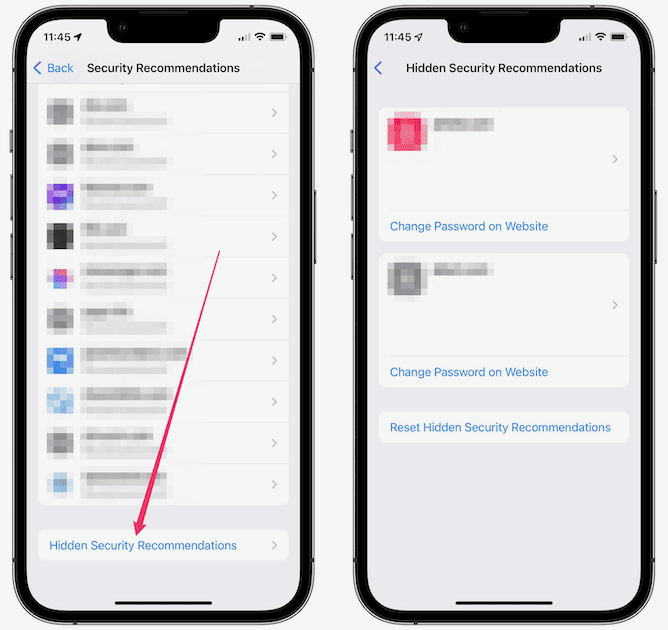 Finding hidden iCloud Keychain Security Recommendations