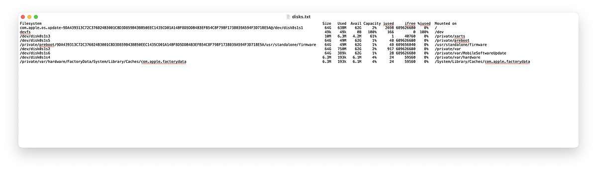 Breakdown of Apple's Studio Display internal storage usage