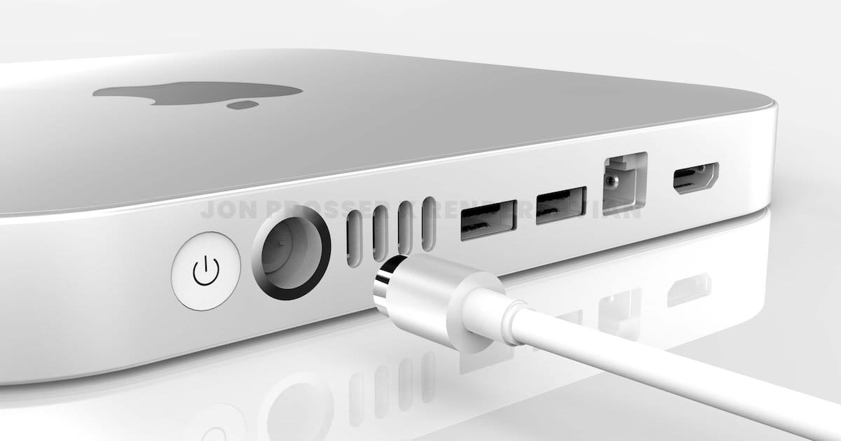 redesigned mac mini with magnetic charging cable