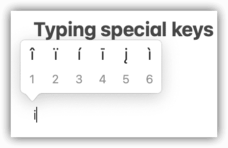 Typing Special Keys macOS