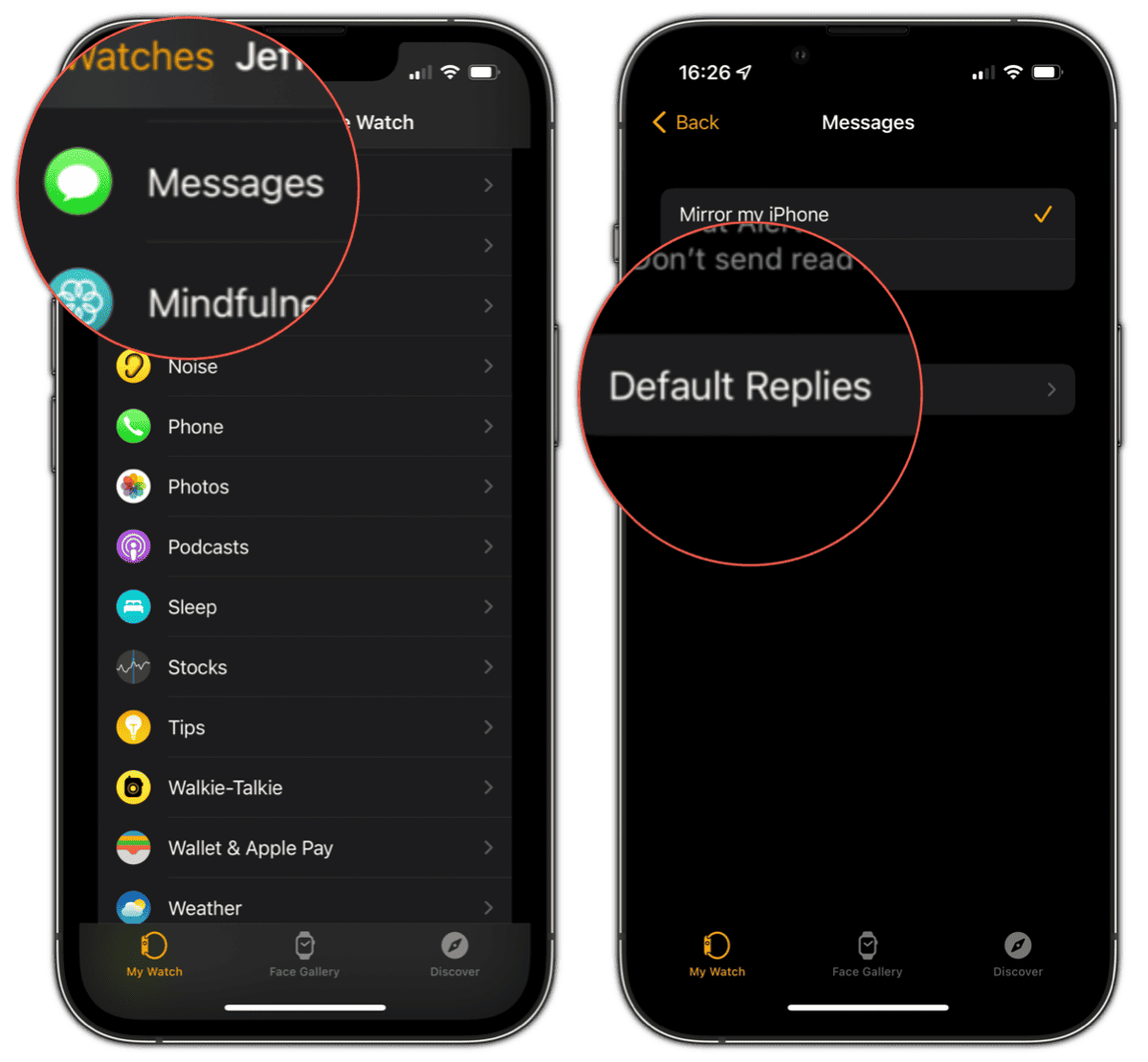 Apple Watch - Manage Default Replies