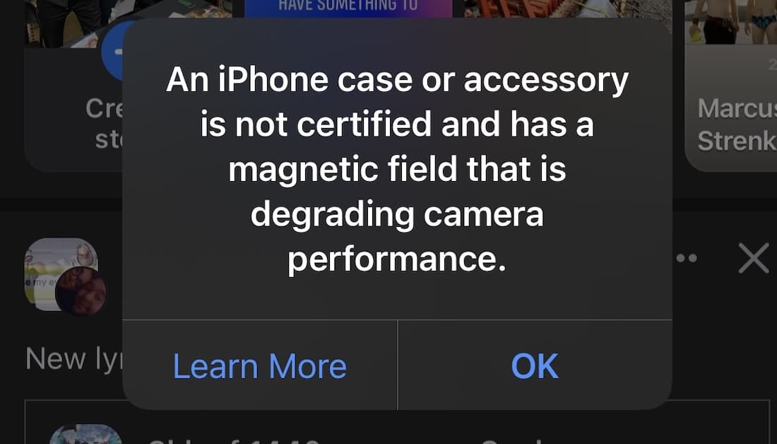 iPhone Magnet Warning