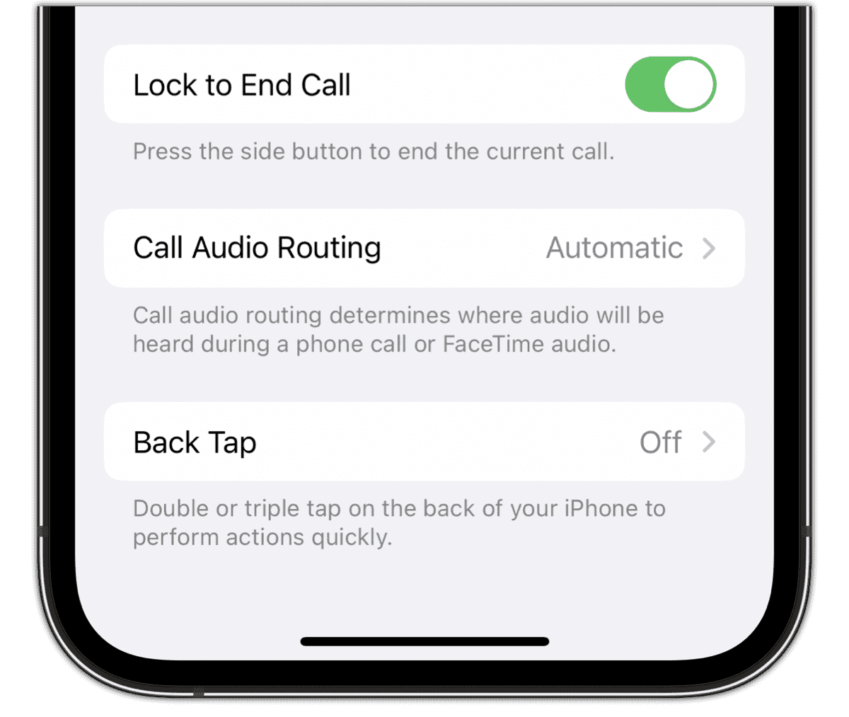 Disabling Lock to End Call on iOS 16