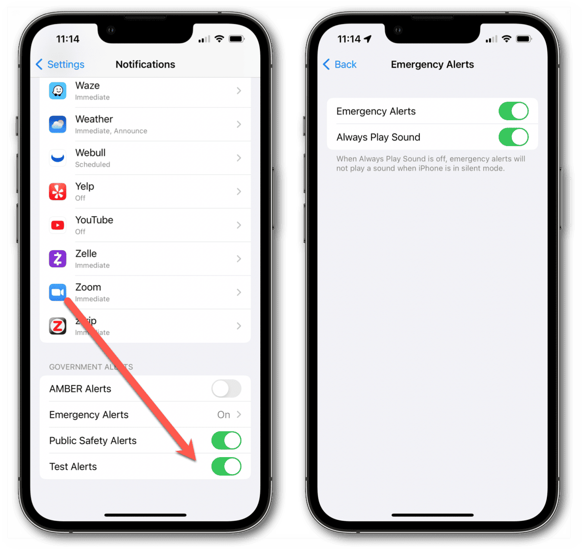 Configure Emergency Alerts on iOS 16