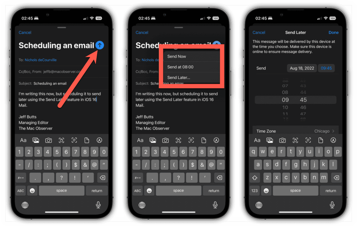 Send Mail Later in iOS 16