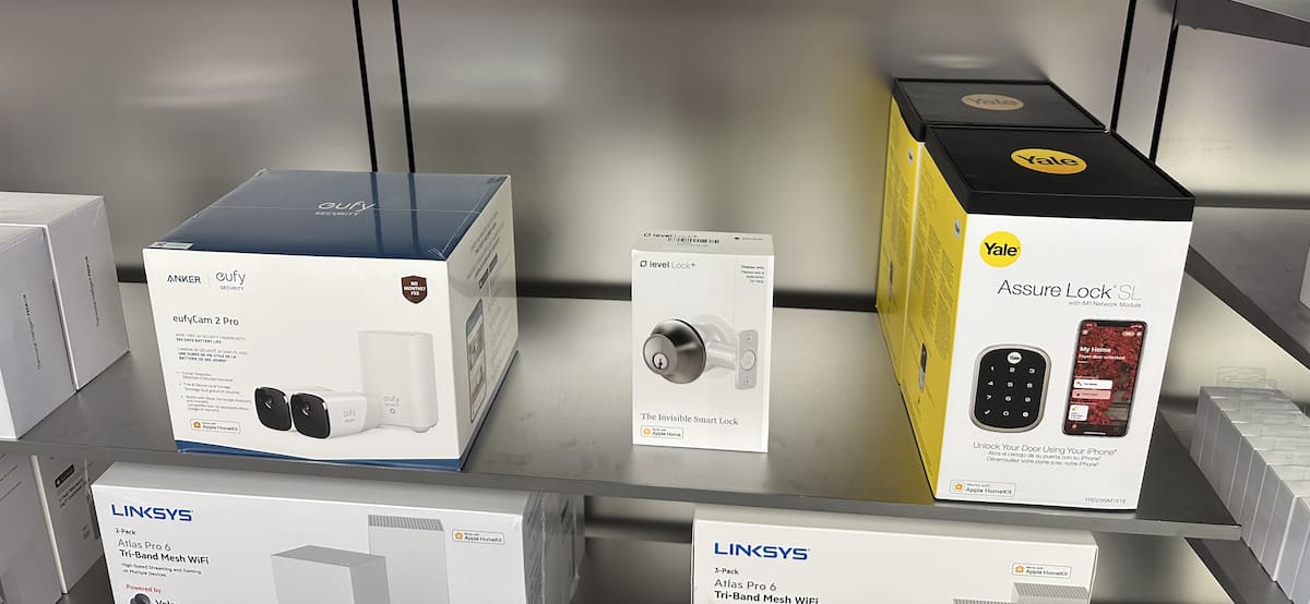 Level Lock+ displayed on shelf at the Apple Store in Leawood, Kansas