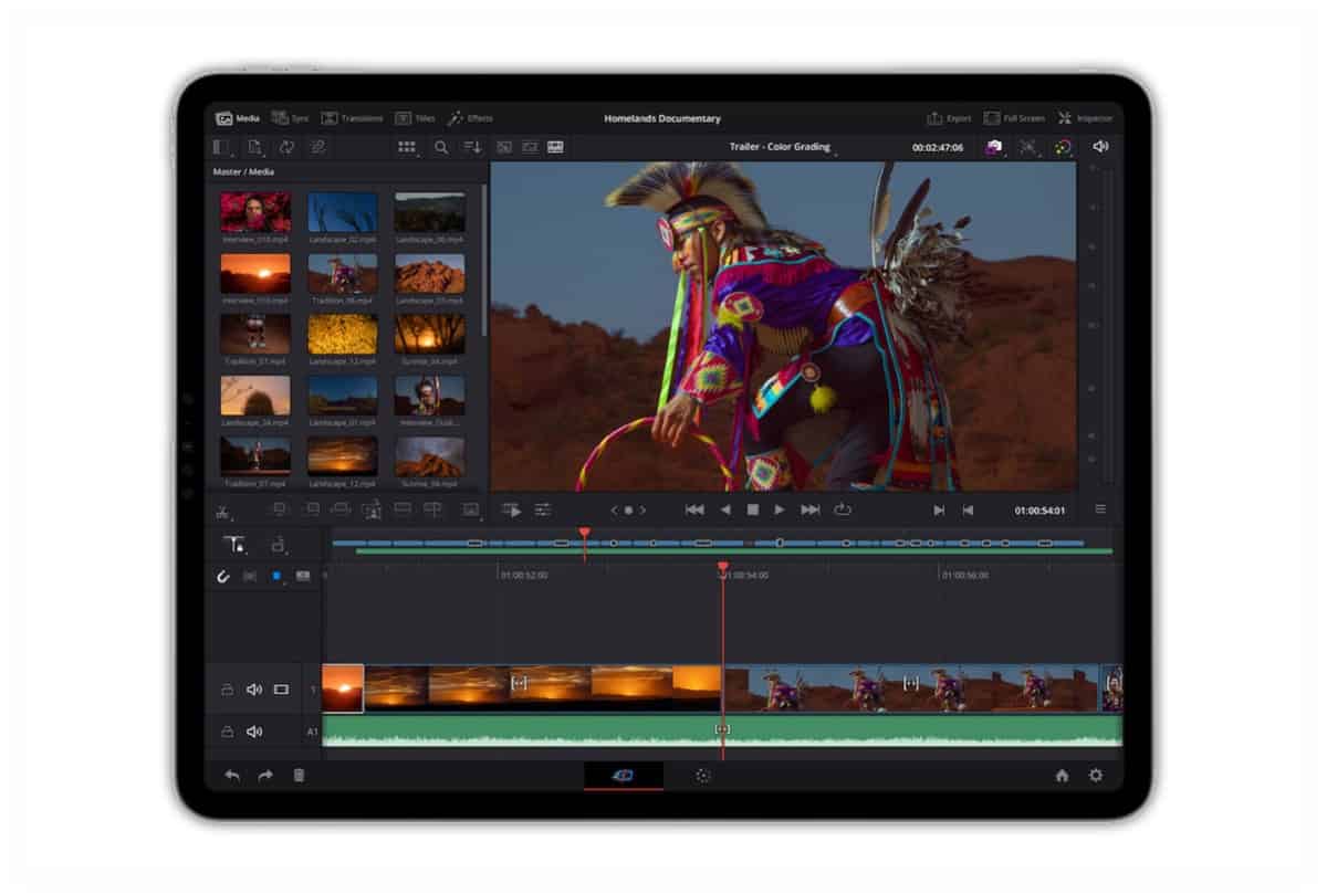 iPad Pro DaVinci Resolve