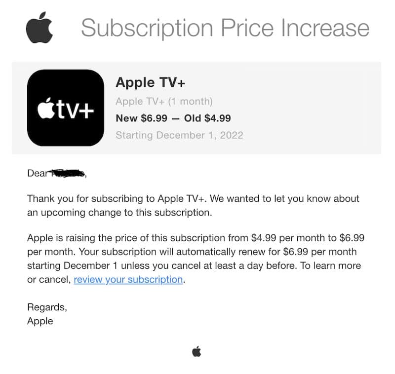 Apple Raises Prices In TextNov2022