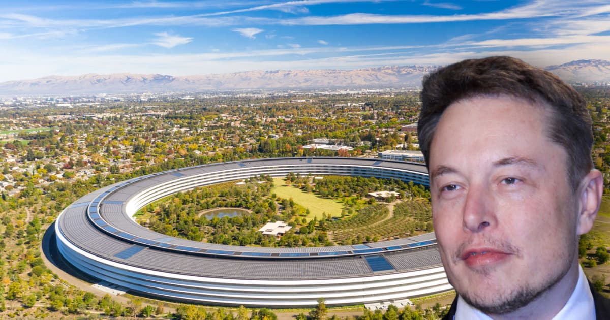 Tim Cook and Elon Musk Stroll Around the Duck Pond at Apple HQ