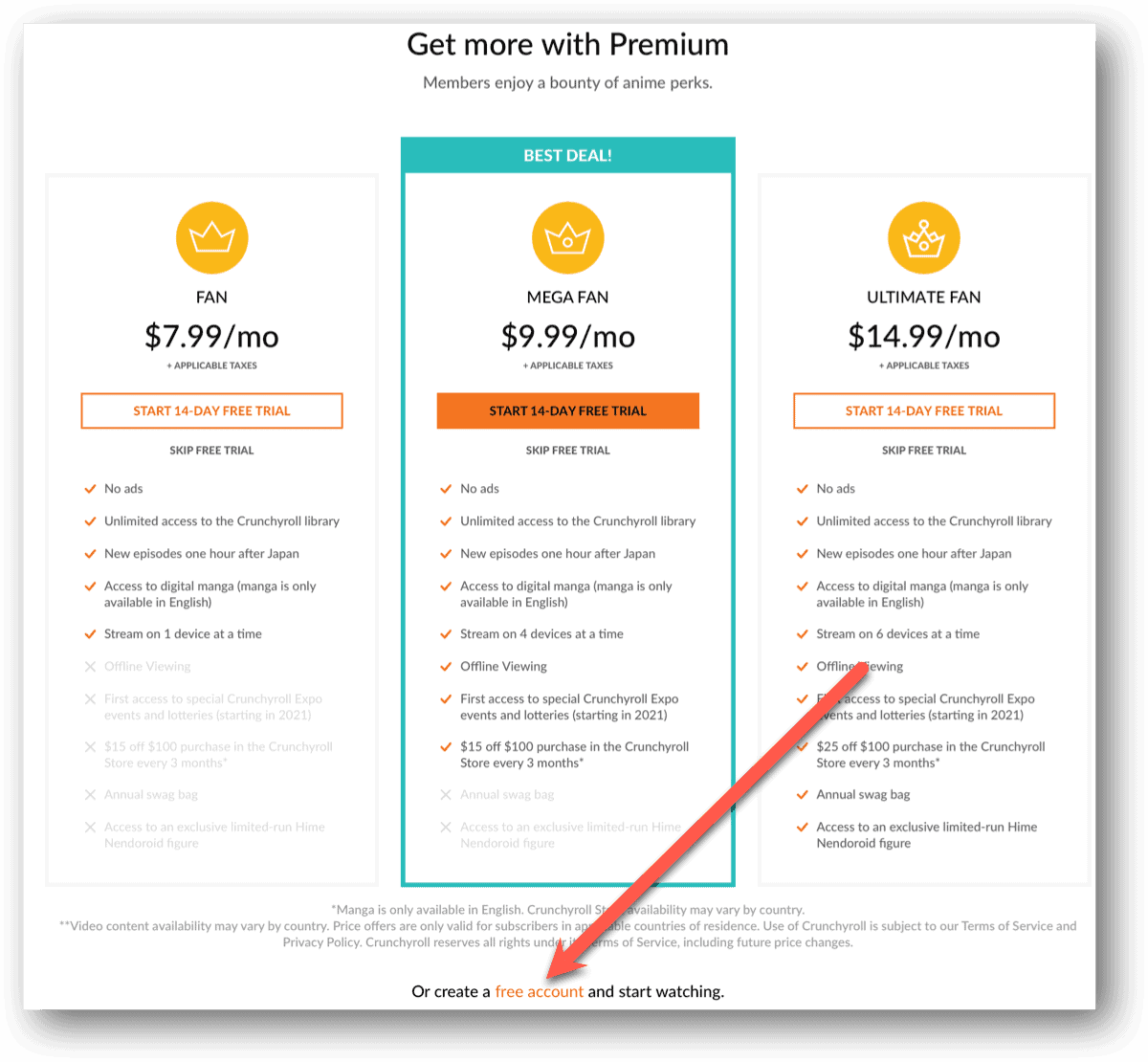 Choose Your Crunchyroll Plan