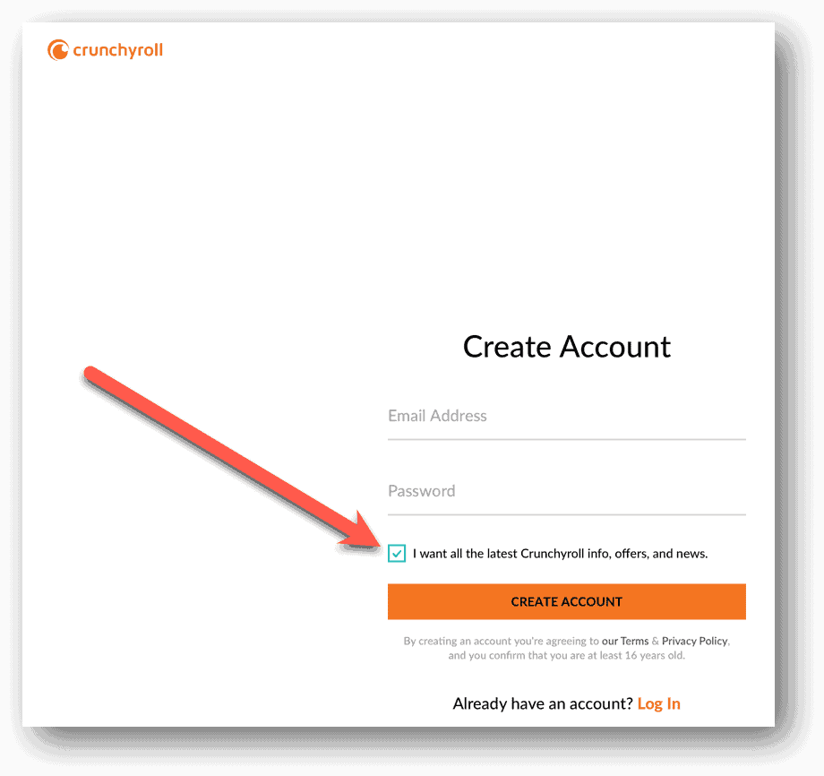 Create Crunchyroll Account