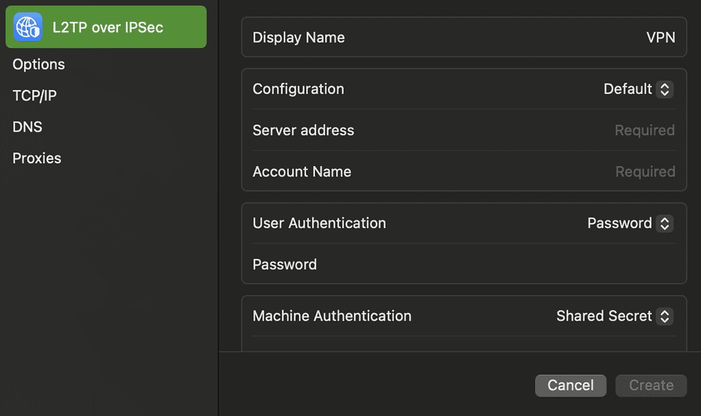 Add VPN configurations