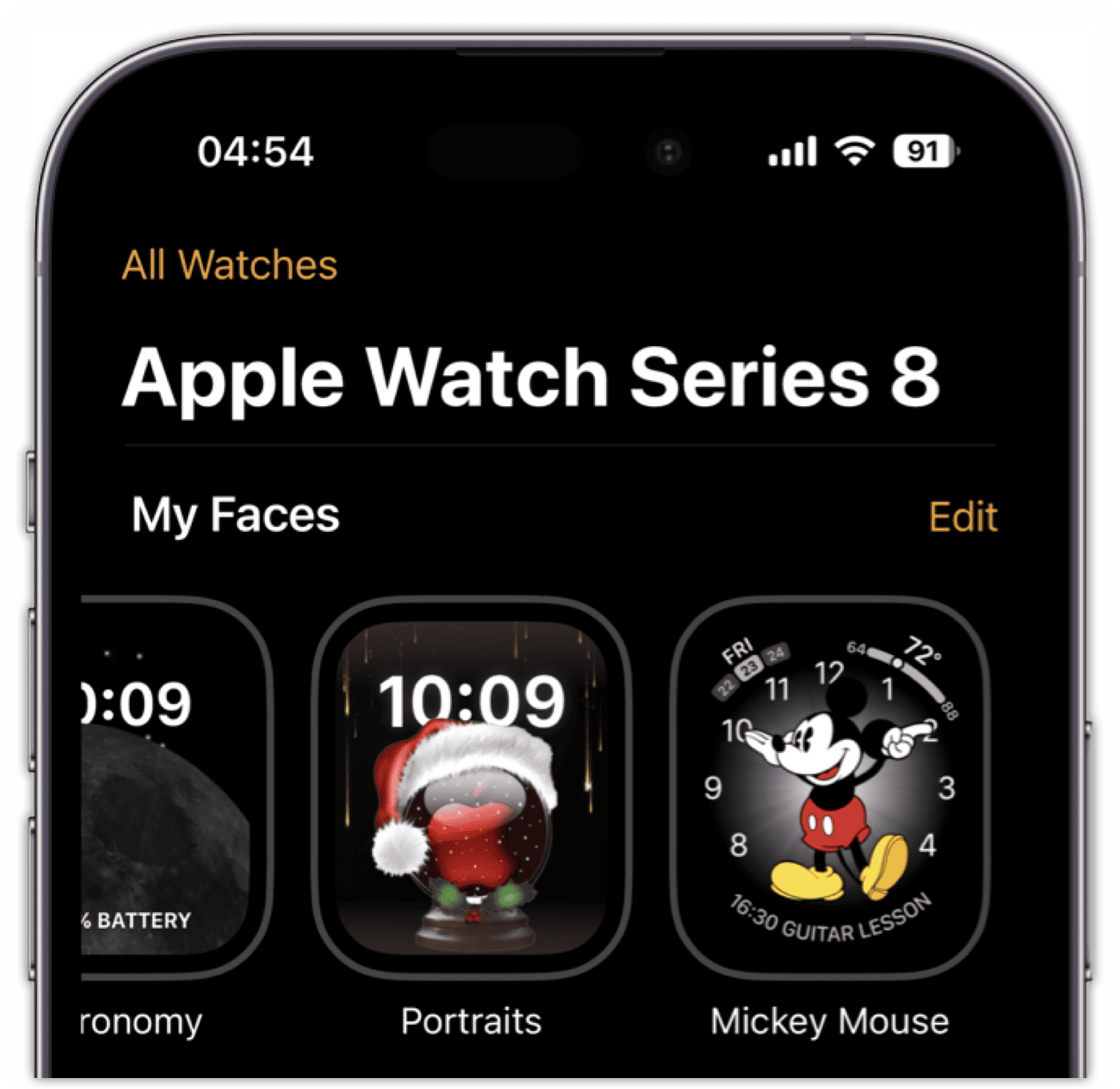Watch App Choose Face to Add to Watch