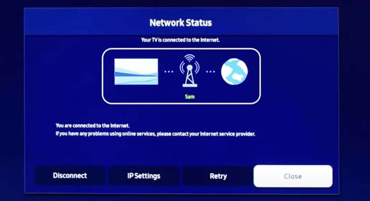 Retry Network Settings on Samsung TV