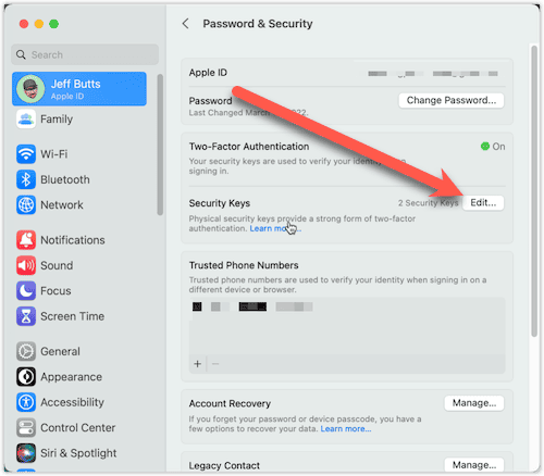 Security Keys for Apple ID in macOS Ventura