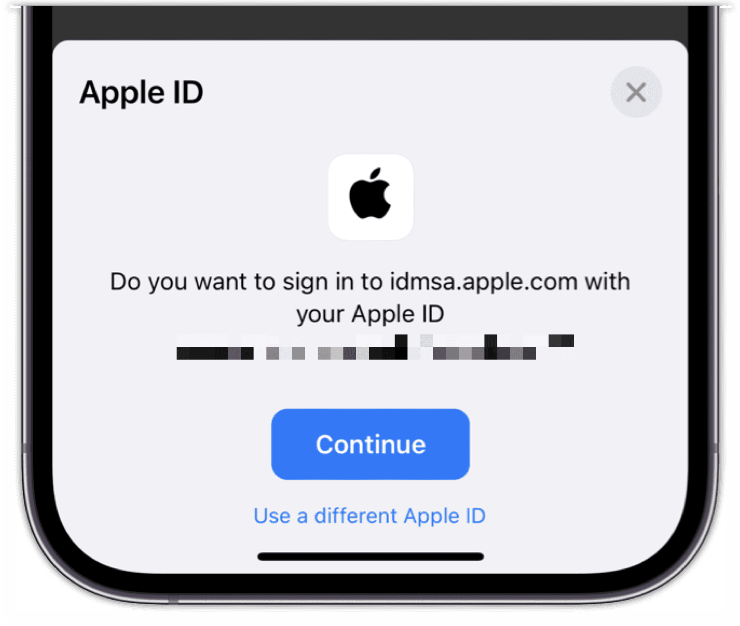 Sign in to Apple ID