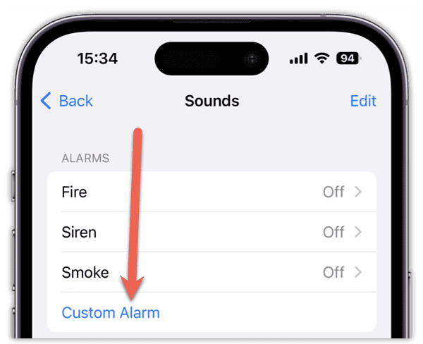 Tap Custom Alarm