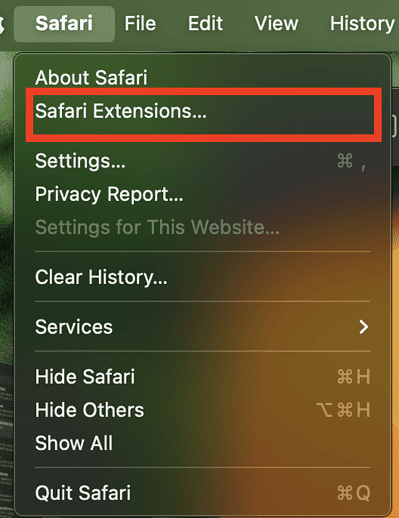 how to manage safari extensions