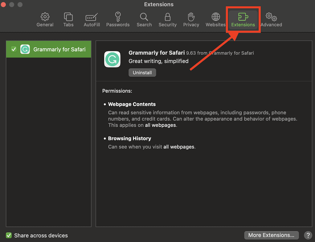 extensions safari mac