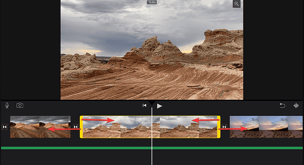 drag_edges_imovie How to Trim a Video in iMovie on Mac/iPhone/iPad