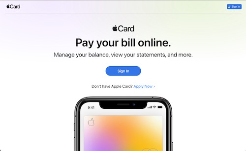 Вход на портал Apple Card