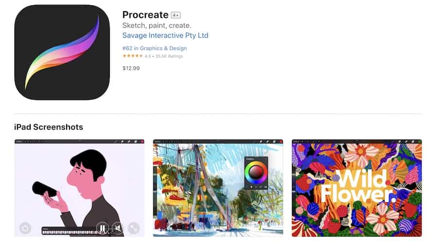Procreate iPad app screenshot