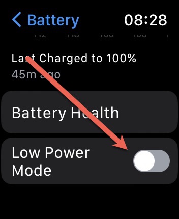 apple watch low power mode