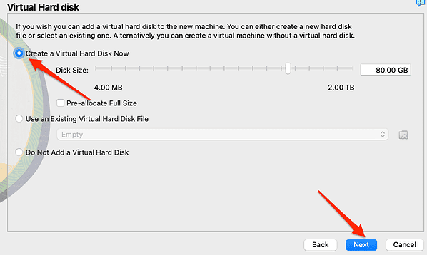 disk_space_next Installing macOS on Virtual Machine