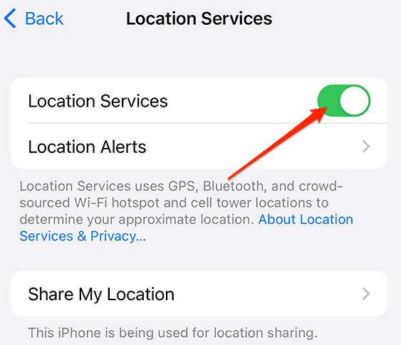 location_services onweather app not working on iPhone