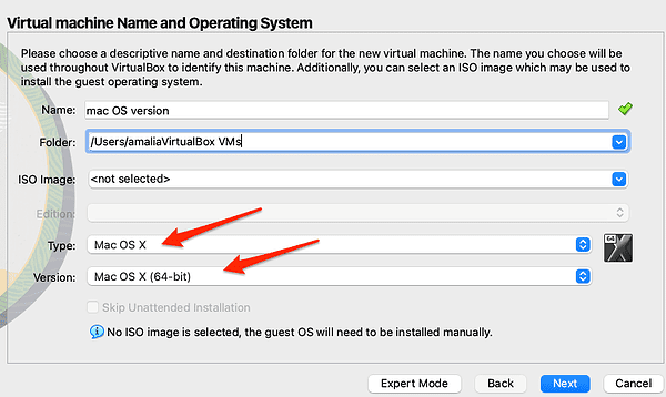 oracle_type_and_version Installing macOS on Virtual Machine