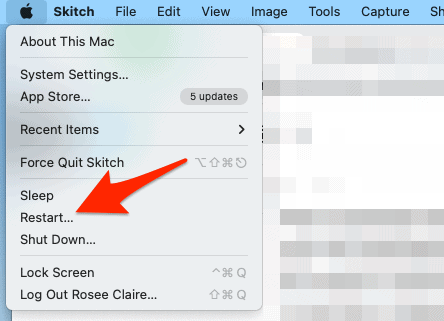 Restart Mac