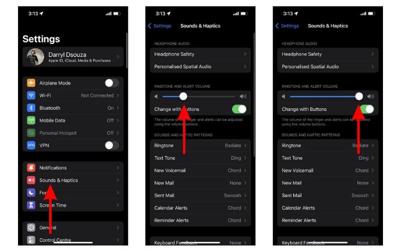 Check and Adjust Alarm Volume to Fix iPhone Battery Drain Overnight