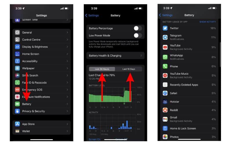 Check Battery Usage and Update or Uninstall Apps