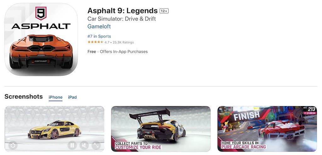 Asphalt 9: Legends screenshot