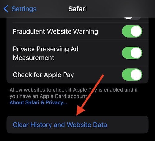 You will need to confirm once again when you are trying to clear data from Safari on your iPhone.