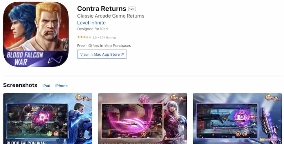 Contra Returns Screenshot