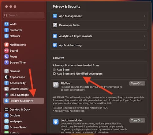 You can find the permissions for installing apps under Privacy and Security. 