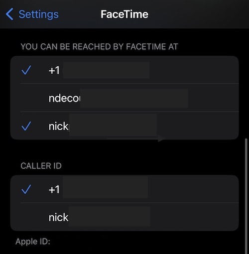 Check your FaceTime settings to ensure they are set how you want them, and that your Apple ID is your ID.