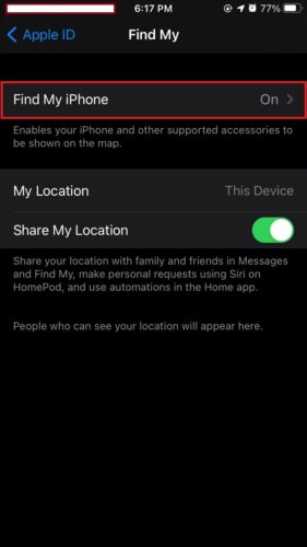 Find my iphone jumping locations Find my iphone toggle on