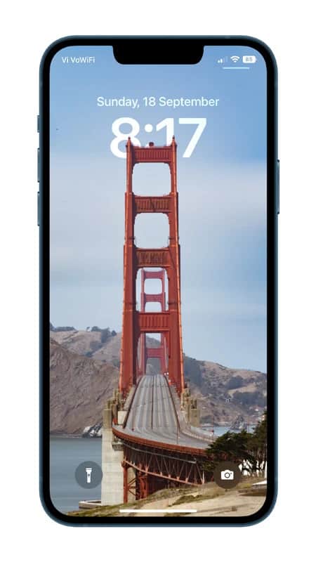 Golden Bridge depth effect wallpaper for iPhone 