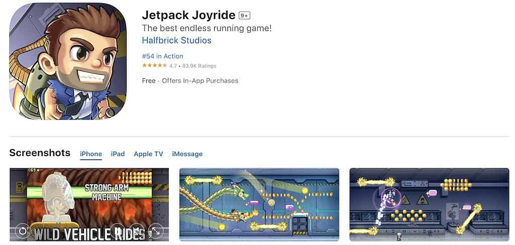 Jetpack Joyride screenshot