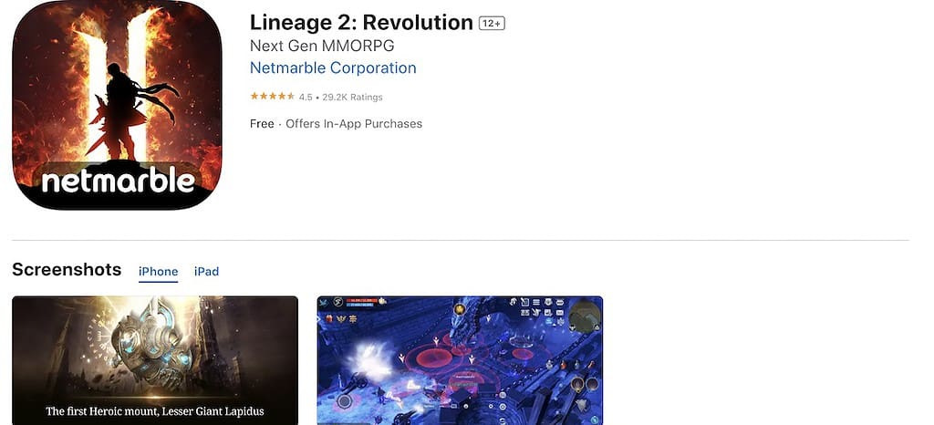 Lineage 2: Revolution screenshot