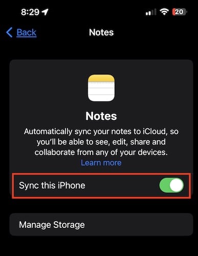 Sync this iPhone screenshot